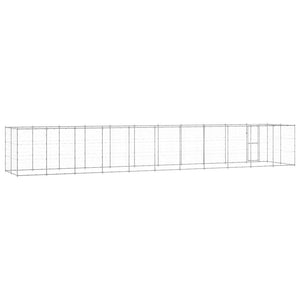 vidaXL Outdoor Dog Kennel with Roof Galvanized Steel 26.62 m²