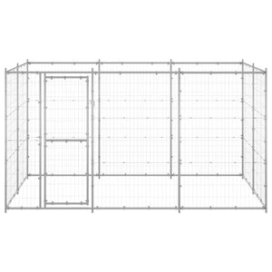 vidaXL Outdoor Dog Kennel Galvanized Steel 7.26 m²