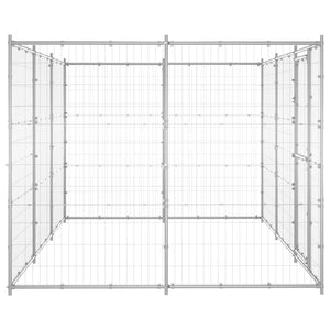 vidaXL Outdoor Dog Kennel Galvanized Steel 7.26 m²