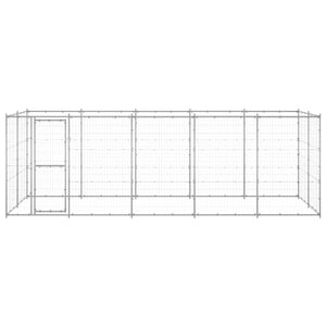 vidaXL Outdoor Dog Kennel Galvanized Steel 12.1 m²