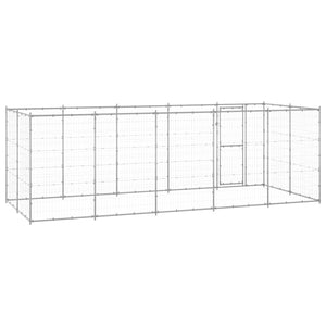 vidaXL Outdoor Dog Kennel Galvanized Steel 12.1 m²
