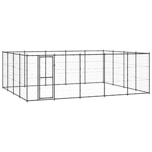 vidaXL Outdoor Dog Kennel Steel 24.2 m²
