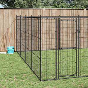 vidaXL Outdoor Dog Kennel Steel 24.2 m²