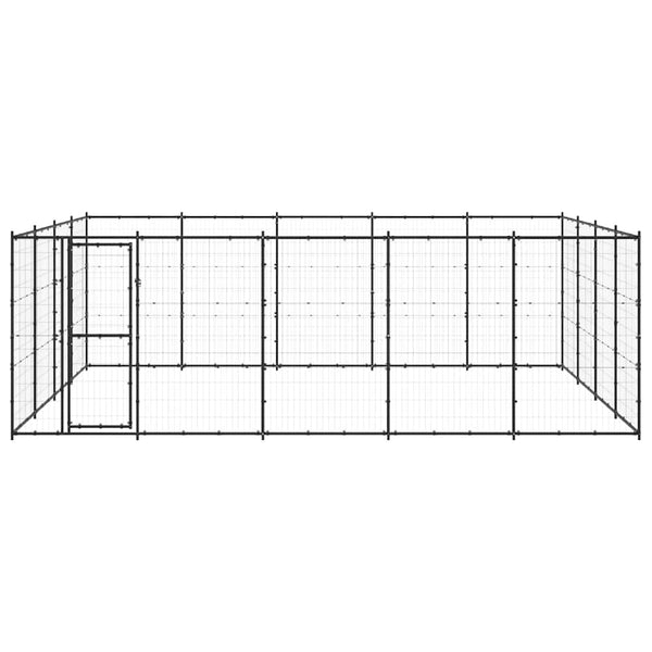 vidaXL Outdoor Dog Kennel Steel 24.2 m²