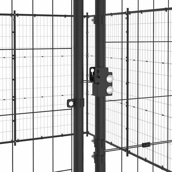 vidaXL Outdoor Dog Kennel Steel 24.2 m²