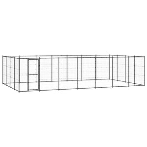 vidaXL Outdoor Dog Kennel Steel 33.88 m²