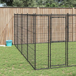 vidaXL Outdoor Dog Kennel Steel 33.88 m²