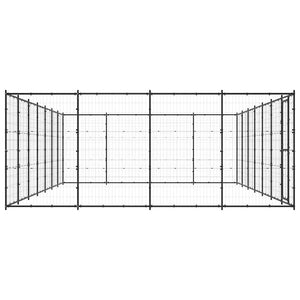 vidaXL Outdoor Dog Kennel Steel 33.88 m²