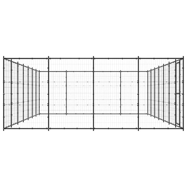 vidaXL Outdoor Dog Kennel Steel 33.88 m²