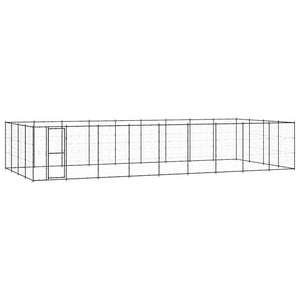 vidaXL Outdoor Dog Kennel Steel 43.56 m²