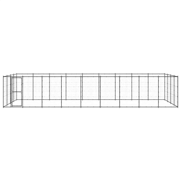vidaXL Outdoor Dog Kennel Steel 43.56 m²