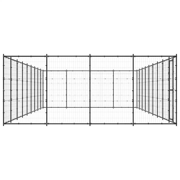vidaXL Outdoor Dog Kennel Steel 43.56 m²