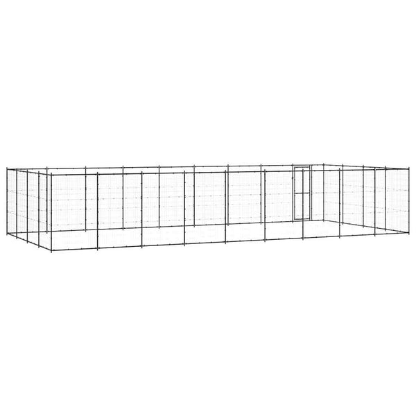 vidaXL Outdoor Dog Kennel Steel 43.56 m²