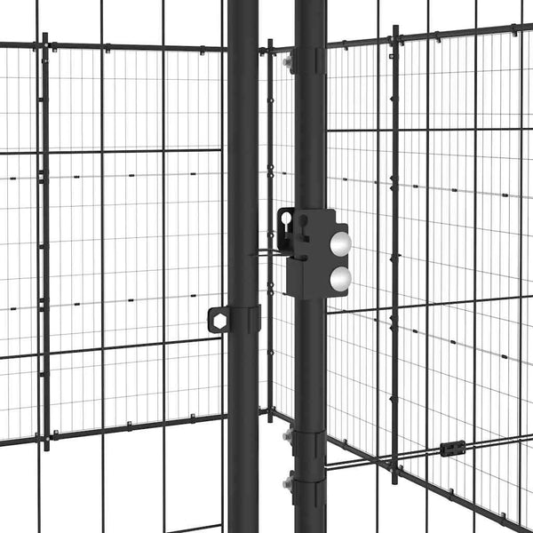 vidaXL Outdoor Dog Kennel Steel 43.56 m²
