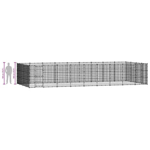 vidaXL Outdoor Dog Kennel Steel 43.56 m²