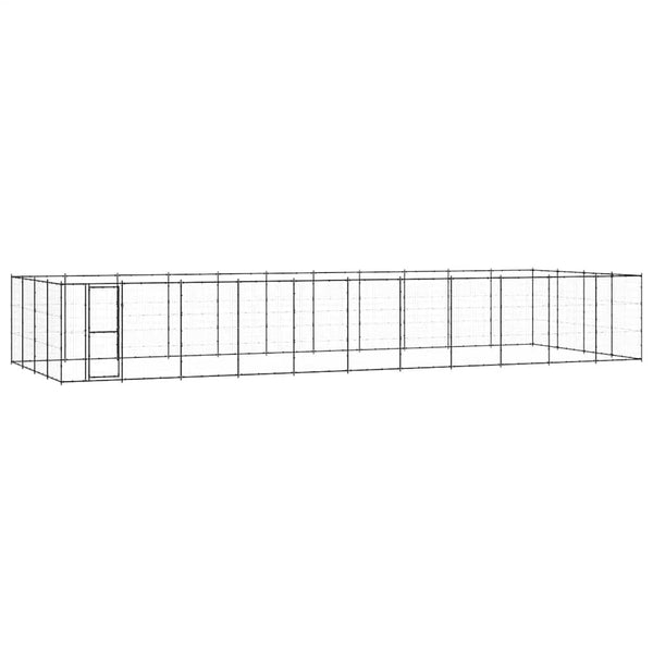 vidaXL Outdoor Dog Kennel Steel 53.24 m²