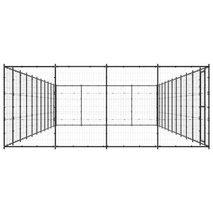 vidaXL Outdoor Dog Kennel Steel 53.24 m²