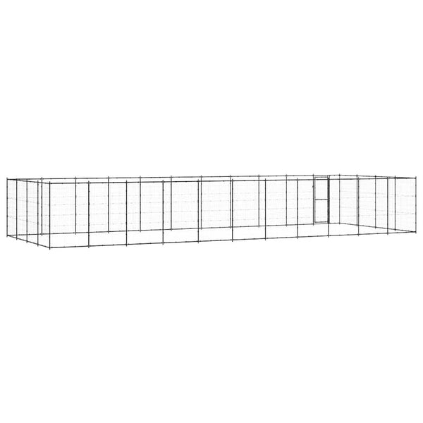 vidaXL Outdoor Dog Kennel Steel 53.24 m²