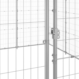 vidaXL Outdoor Dog Kennel Galvanized Steel 14.52 m²