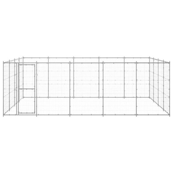 vidaXL Outdoor Dog Kennel Galvanized Steel 24.2 m²