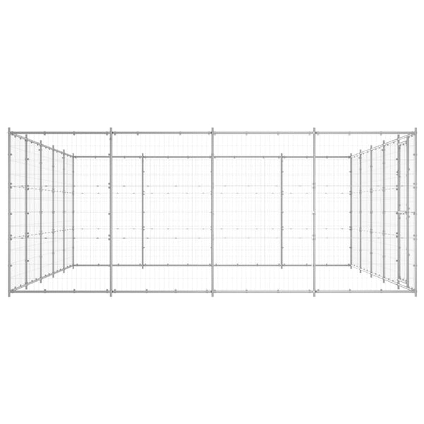 vidaXL Outdoor Dog Kennel Galvanized Steel 24.2 m²