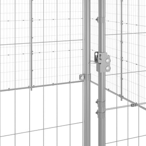 vidaXL Outdoor Dog Kennel Galvanized Steel 24.2 m²