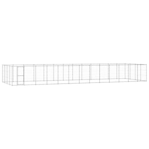 vidaXL Outdoor Dog Kennel Galvanized Steel 53.24 m²
