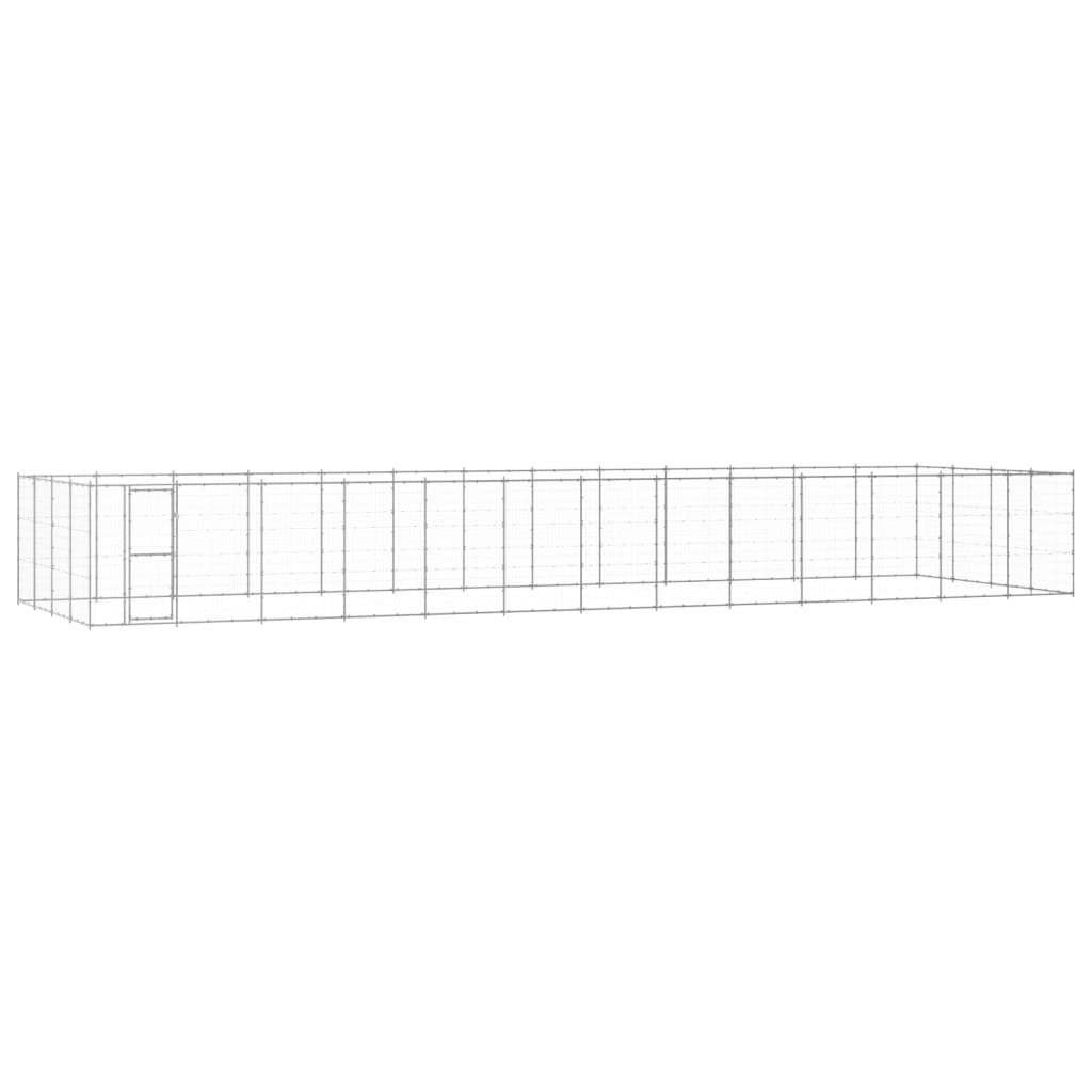 vidaXL Outdoor Dog Kennel Galvanized Steel 53.24 m²