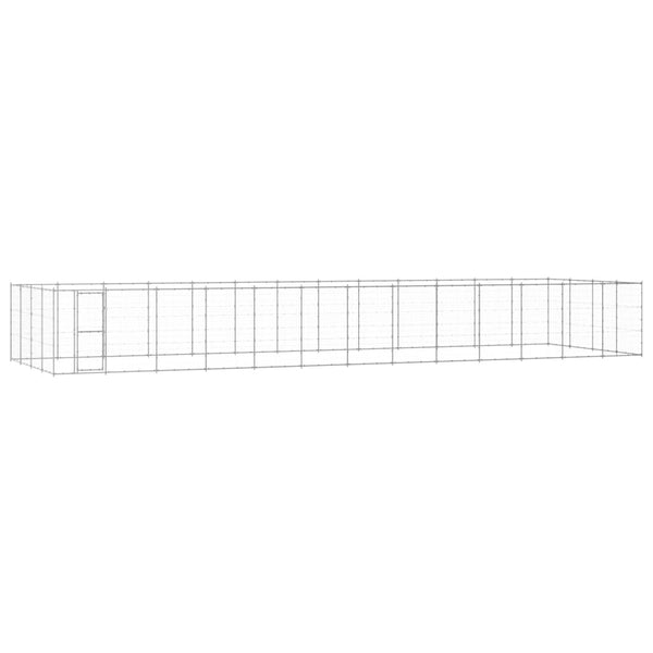 vidaXL Outdoor Dog Kennel Galvanized Steel 53.24 m²