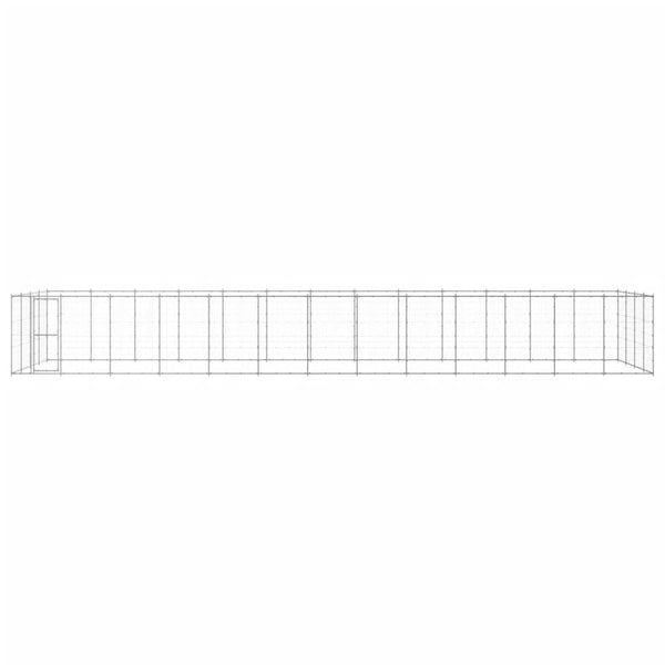 vidaXL Outdoor Dog Kennel Galvanized Steel 53.24 m²