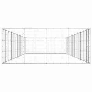 vidaXL Outdoor Dog Kennel Galvanized Steel 53.24 m²