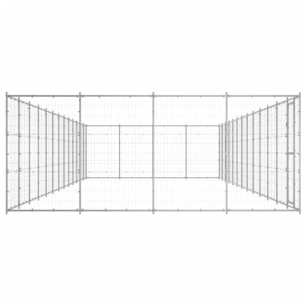 vidaXL Outdoor Dog Kennel Galvanized Steel 53.24 m²