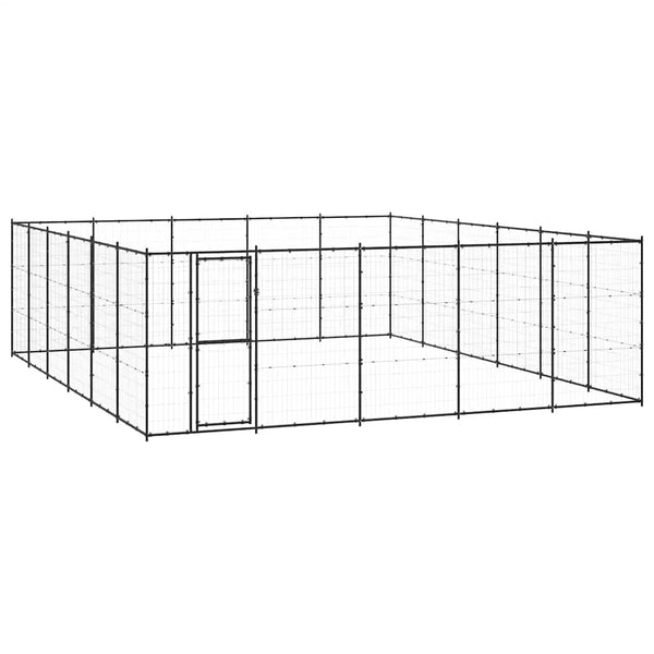 vidaXL Outdoor Dog Kennel Steel 36.3 m²