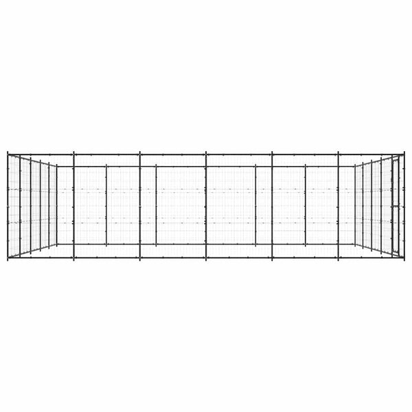 vidaXL Outdoor Dog Kennel Steel 36.3 m²