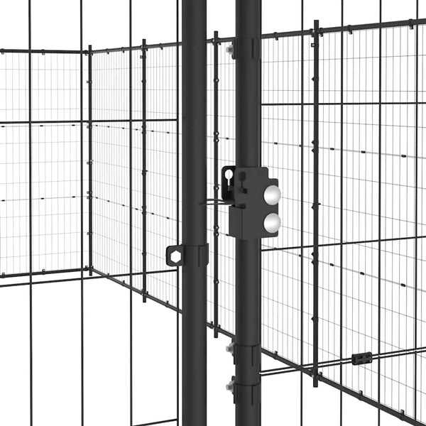 vidaXL Outdoor Dog Kennel Steel 36.3 m²