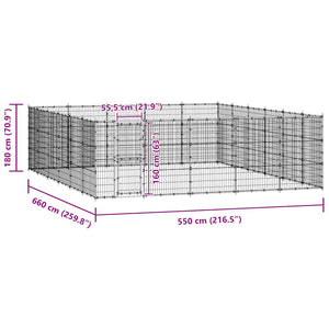 vidaXL Outdoor Dog Kennel Steel 36.3 m²