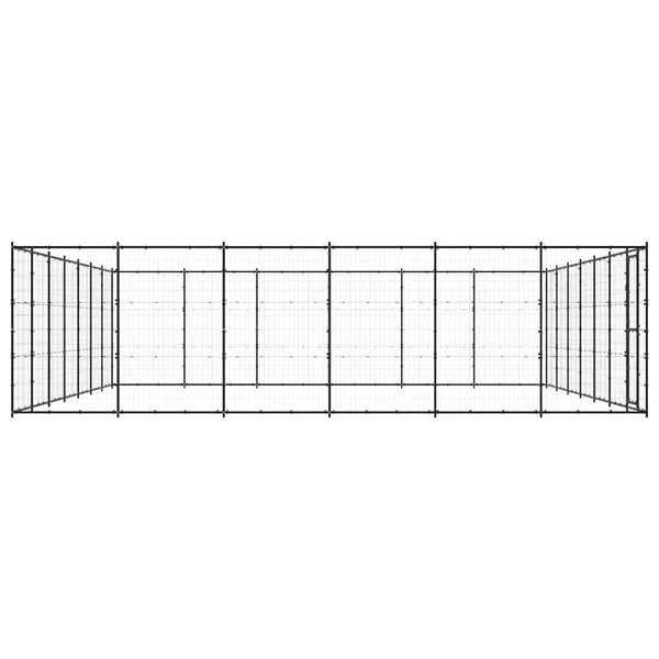 vidaXL Outdoor Dog Kennel Steel 50.82 m²