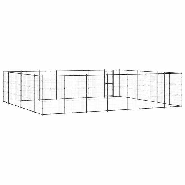 vidaXL Outdoor Dog Kennel Steel 50.82 m²