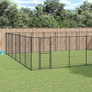 vidaXL Outdoor Dog Kennel Steel 50.82 m²