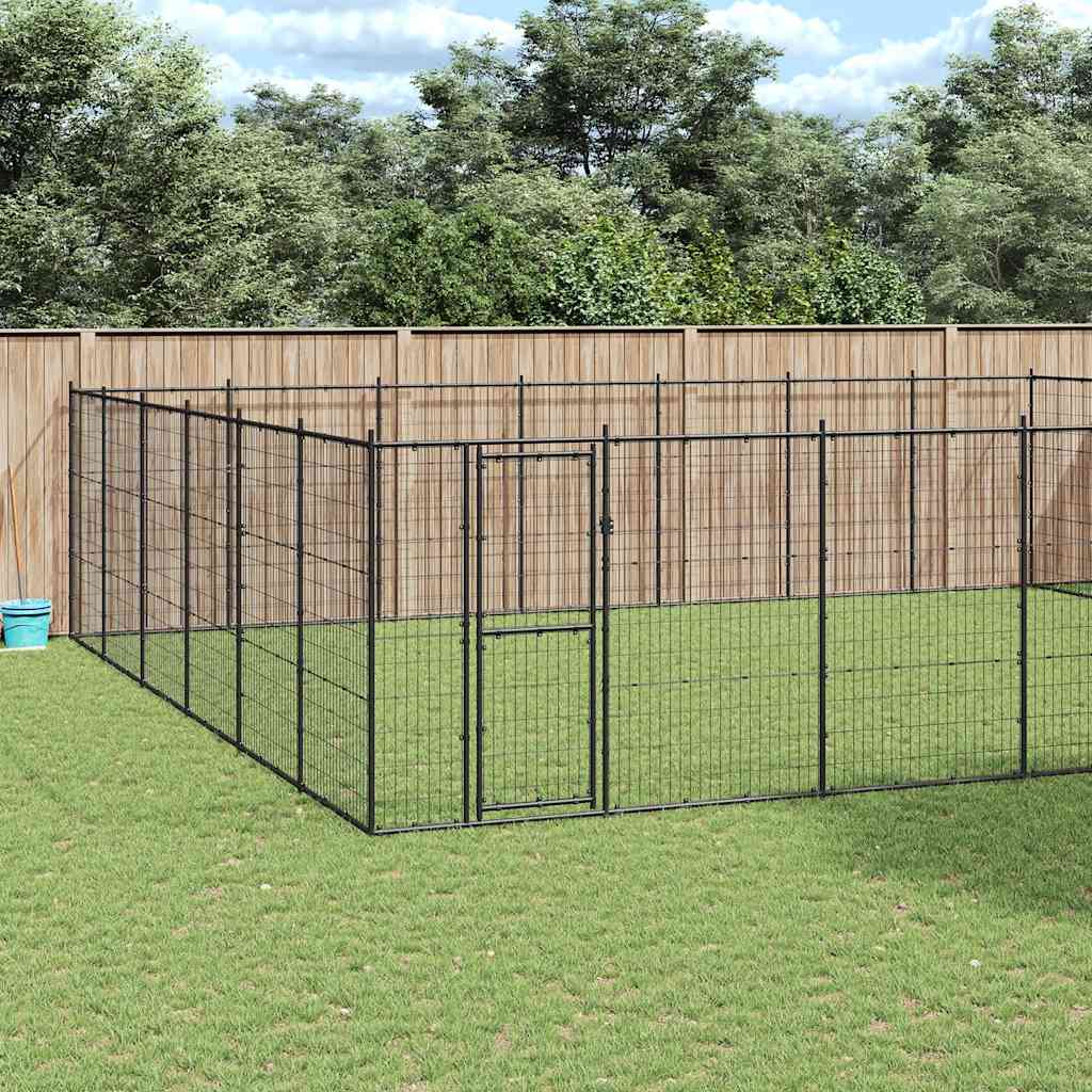 vidaXL Outdoor Dog Kennel Steel 50.82 m²