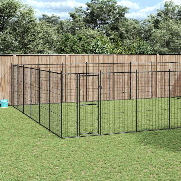 vidaXL Outdoor Dog Kennel Steel 50.82 m²