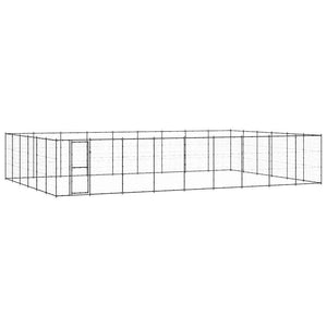 vidaXL Outdoor Dog Kennel Steel 65.34 m²