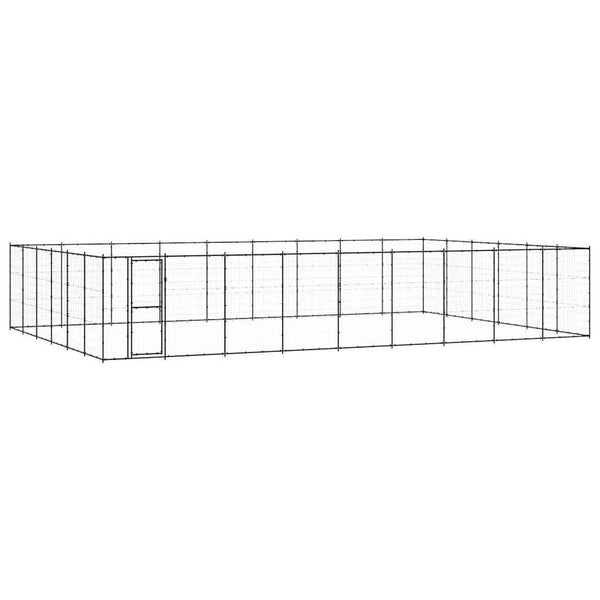 vidaXL Outdoor Dog Kennel Steel 65.34 m²