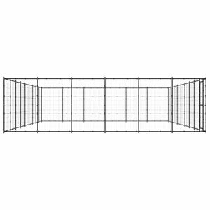 vidaXL Outdoor Dog Kennel Steel 65.34 m²
