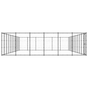 vidaXL Outdoor Dog Kennel Steel 79.86 m²