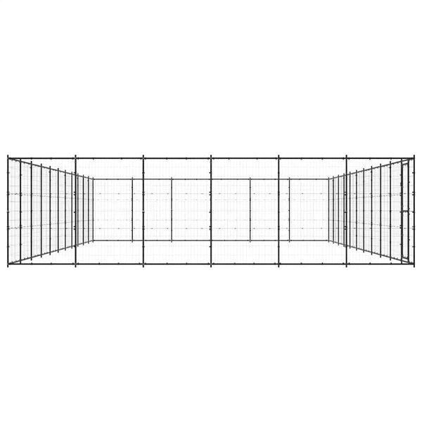 vidaXL Outdoor Dog Kennel Steel 79.86 m²