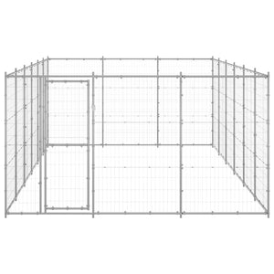 vidaXL Outdoor Dog Kennel Galvanized Steel 21.78 m²