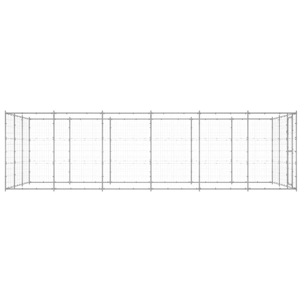 vidaXL Outdoor Dog Kennel Galvanized Steel 21.78 m²
