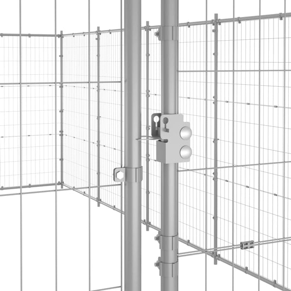 vidaXL Outdoor Dog Kennel Galvanized Steel 21.78 m²