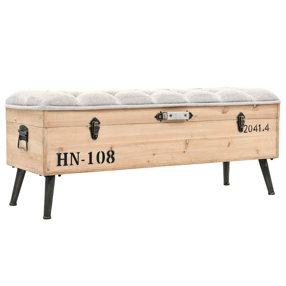 vidaXL Storage Bench 110 cm Solid Fir Wood